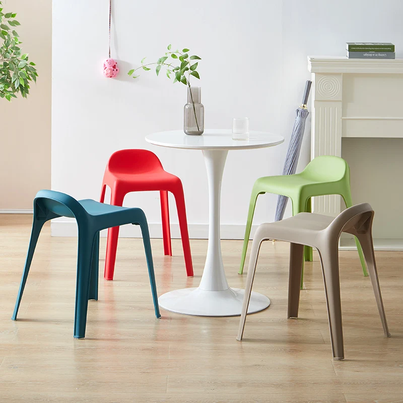 Modern Minimalist Square Curved Plastic Chair For Living Room