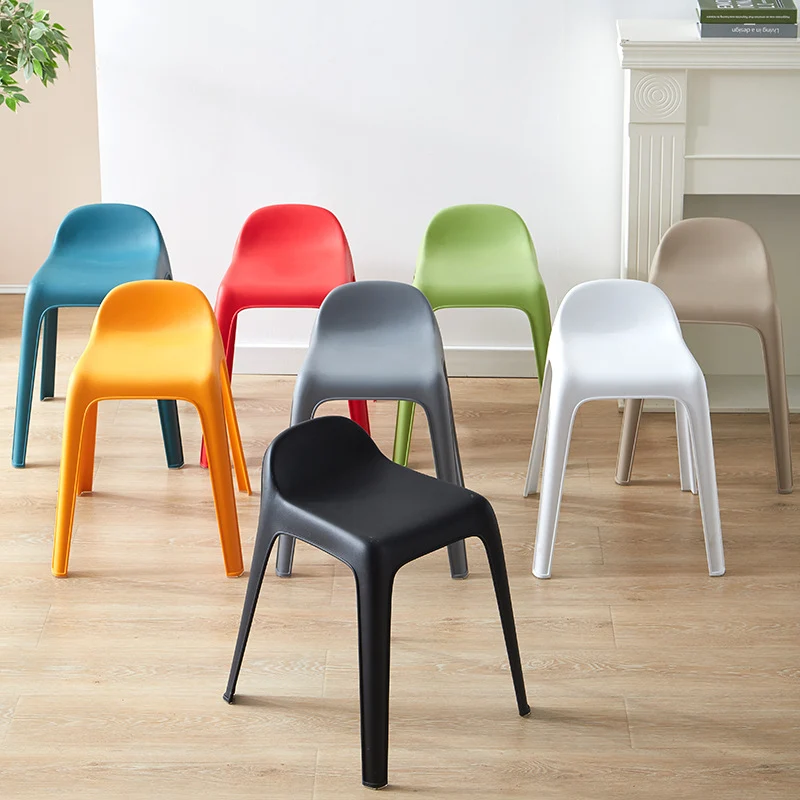Modern Minimalist Square Curved Plastic Chair For Living Room