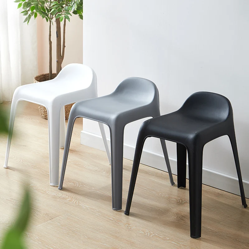 Modern Minimalist Square Curved Plastic Chair For Living Room