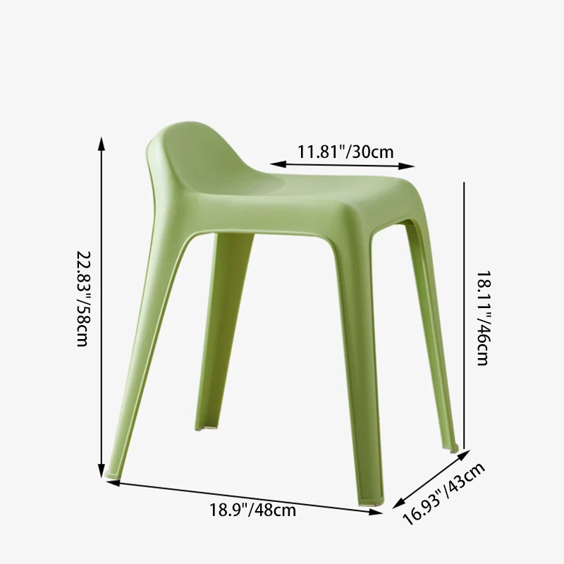 Modern Minimalist Square Curved Plastic Chair For Living Room