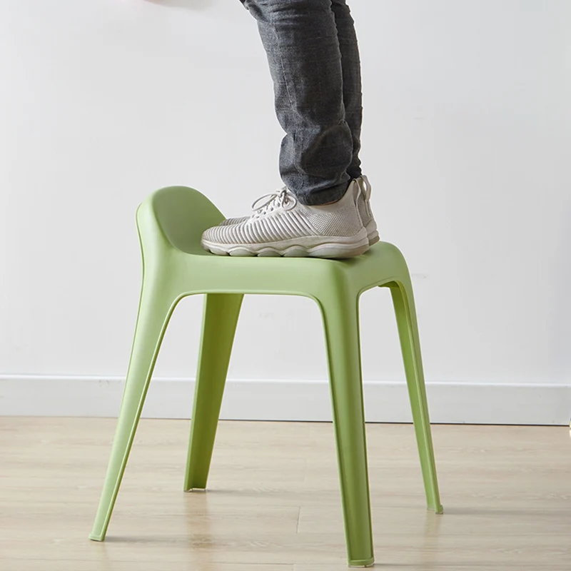 Modern Minimalist Square Curved Plastic Chair For Living Room