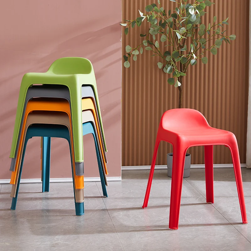 Modern Minimalist Square Curved Plastic Chair For Living Room
