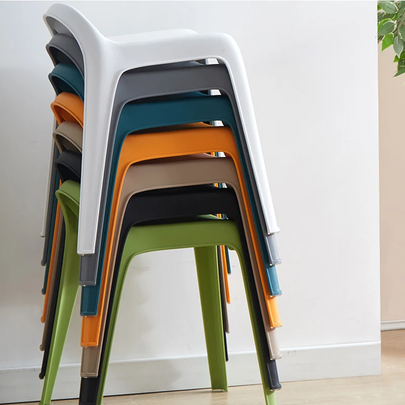 Modern Minimalist Square Curved Plastic Chair For Living Room