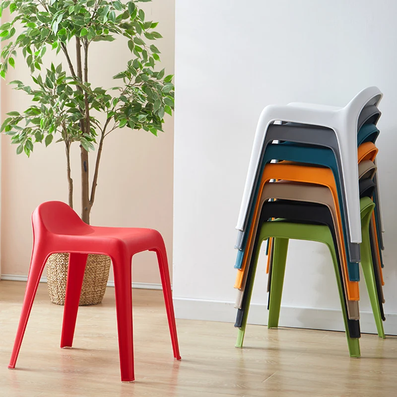 Modern Minimalist Square Curved Plastic Chair For Living Room