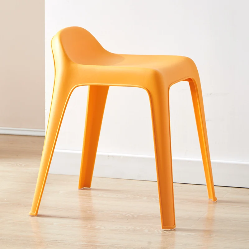 Modern Minimalist Square Curved Plastic Chair For Living Room