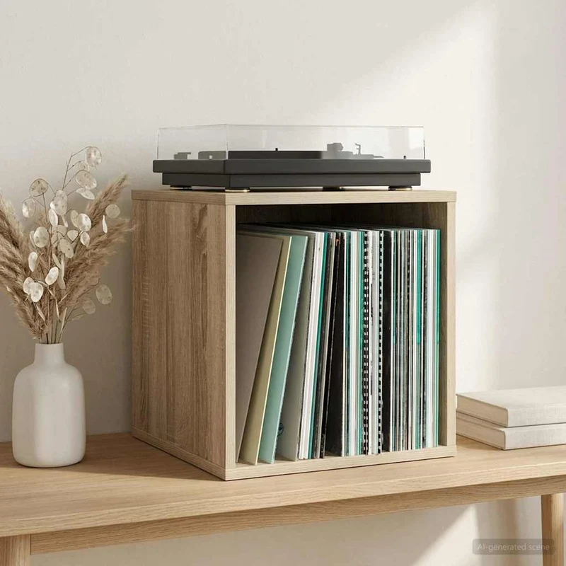 Caixa de Álbum de Vinil Carvalho Sonoma 37 x 36,5 x 38 cm