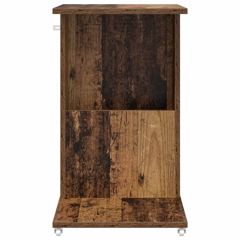 Mesa Lateral com roda Madeira antiga 40 x 35 x 60 cm