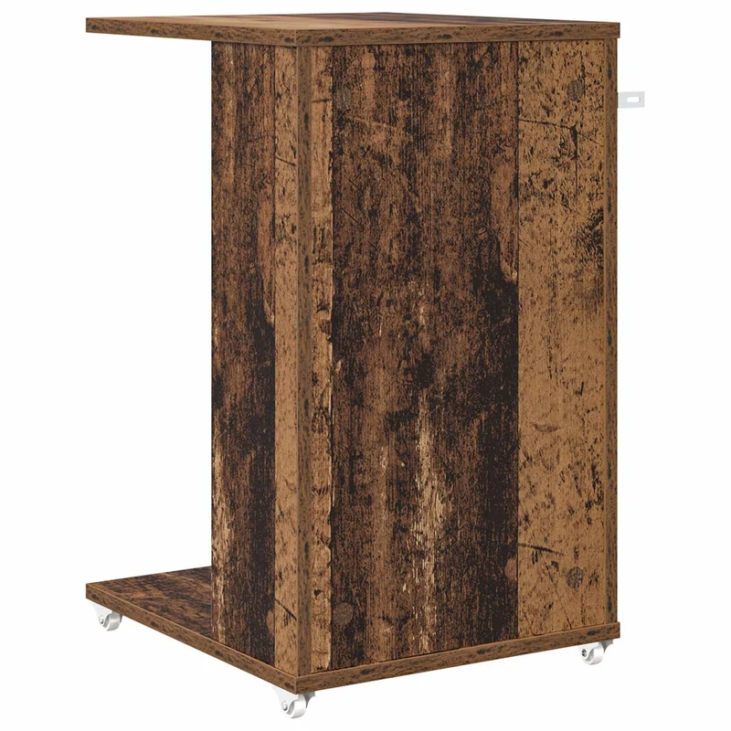 Mesa Lateral com roda Madeira antiga 40 x 35 x 60 cm