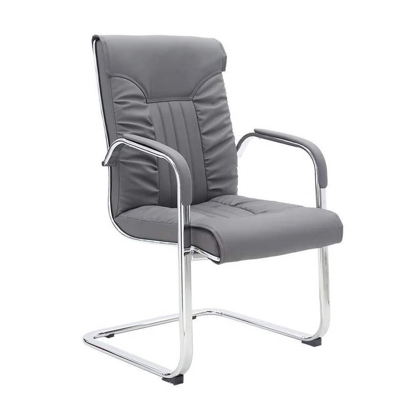Modern Simplicity PU Leather Steel Sponge Bow Curved Desk Chair Backrest Armrest For Home Office