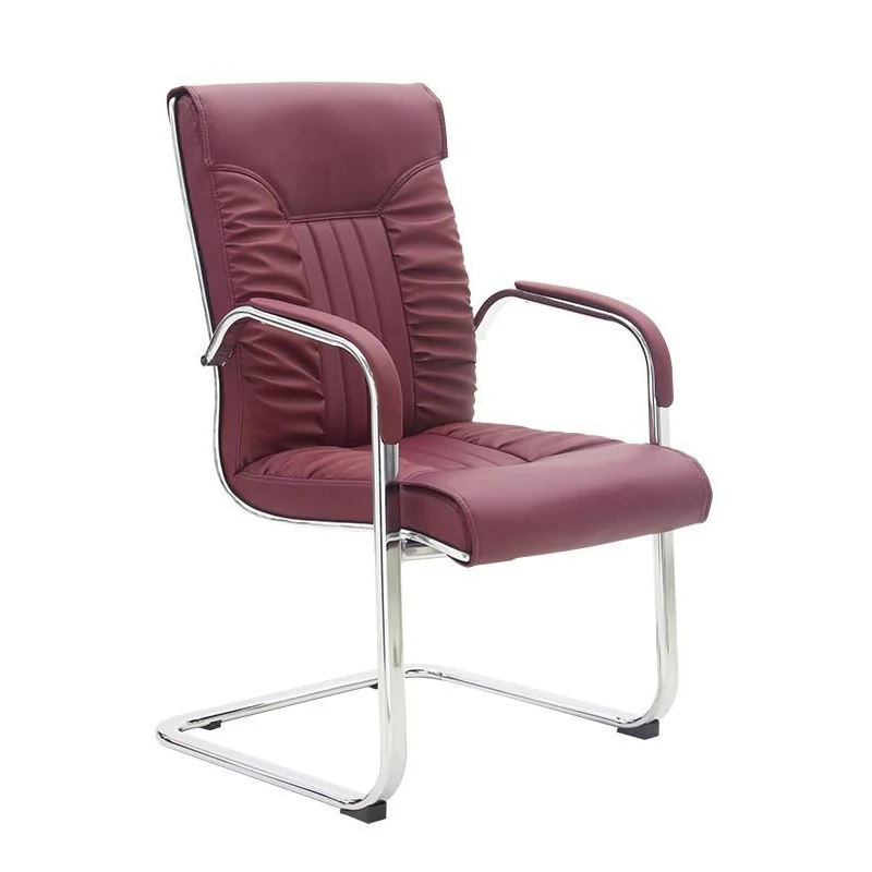 Modern Simplicity PU Leather Steel Sponge Bow Curved Desk Chair Backrest Armrest For Home Office