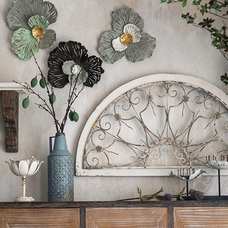 Traditional Vintage Iron & Pine Rectangular Console Table With 3-Cabinet Storage For Entryways & Living Room