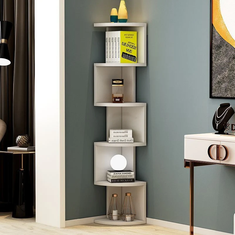 Modern Minimalist Rectangular Particle Board Bookshelves 4/5-Tier For Living Room