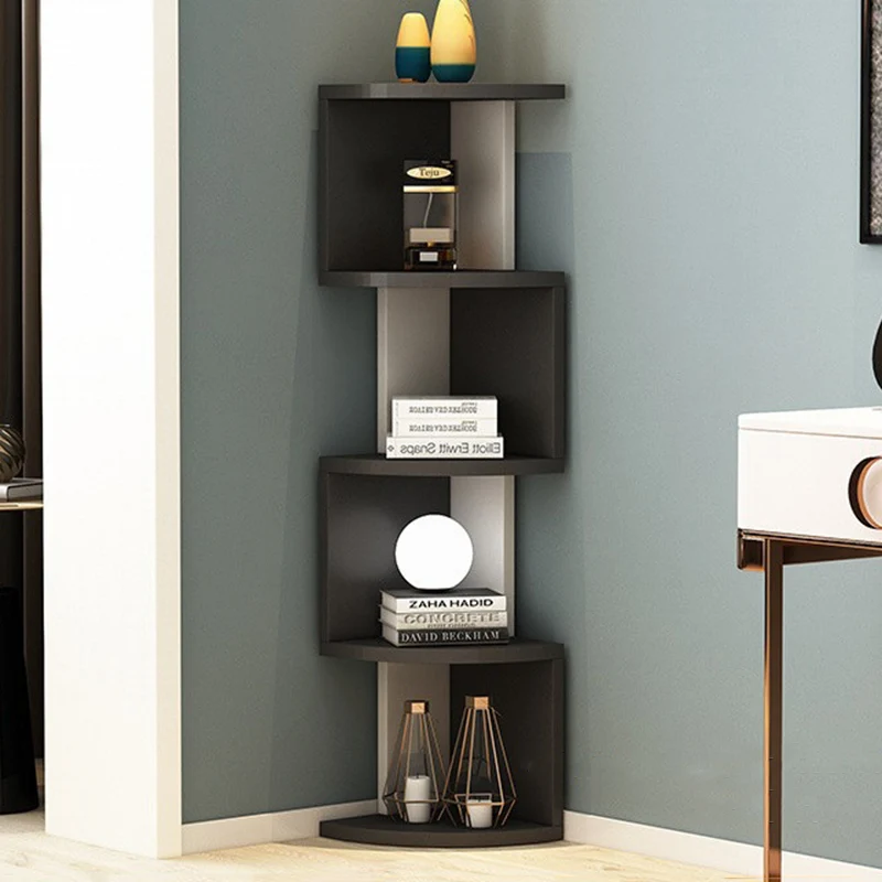 Modern Minimalist Rectangular Particle Board Bookshelves 4/5-Tier For Living Room