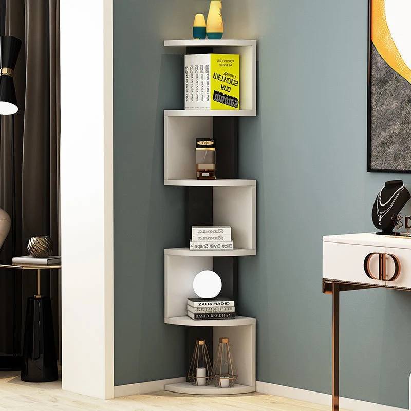 Modern Minimalist Rectangular Particle Board Bookshelves 4/5-Tier For Living Room