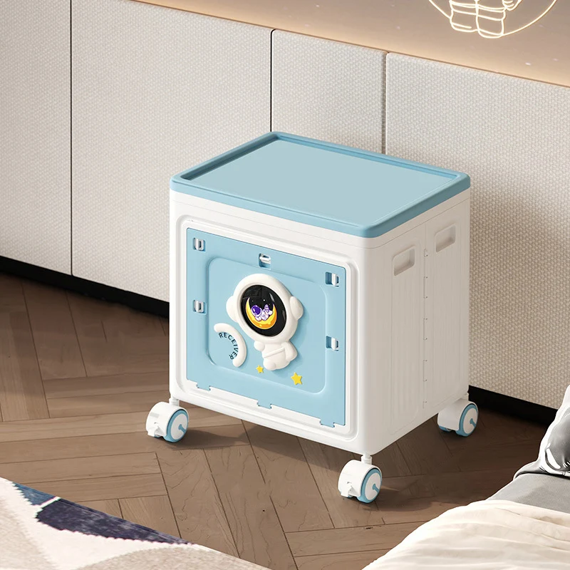 Modern Art Deco Cartoon Astronaut Rectangular PP Plastic Foldable Movable Storage Cabinet 1-Cabinet For Bedroom