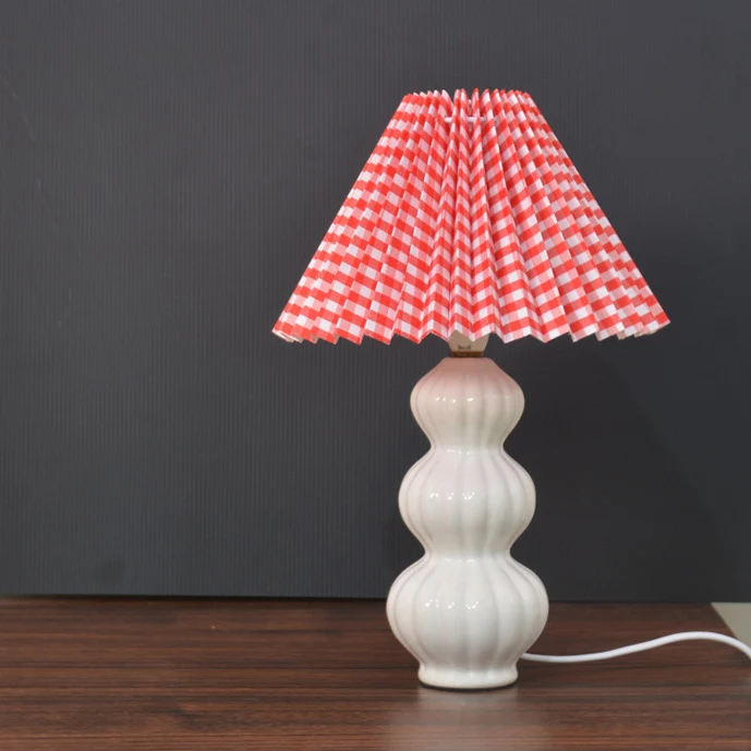 Modern Art Deco Conical Gourd Ceramic PP 1-Light Table Lamp For Bedroom