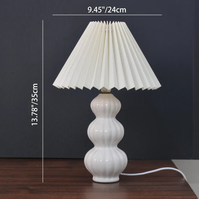 Modern Art Deco Conical Gourd Ceramic PP 1-Light Table Lamp For Bedroom