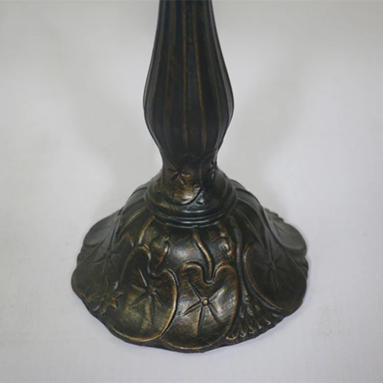 Contemporary Tiffany Resin Metal Glass Umbrella Shape 1-Light Table Lamp For Bedroom