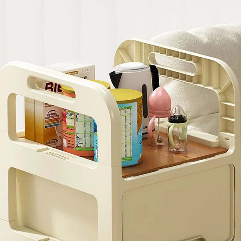 Modern Minimalist Rectangular PP Movable Detachable Storage Cabinet 2/3/4-Tier For Living Room