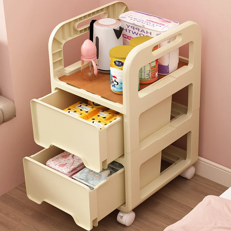 Modern Minimalist Rectangular PP Movable Detachable Storage Cabinet 2/3/4-Tier For Living Room