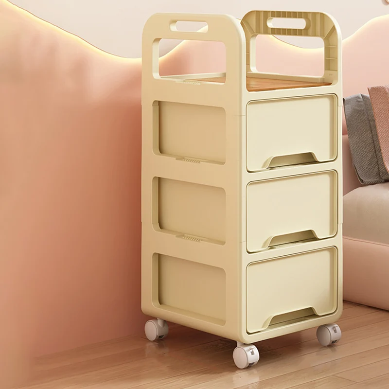 Modern Minimalist Rectangular PP Movable Detachable Storage Cabinet 2/3/4-Tier For Living Room