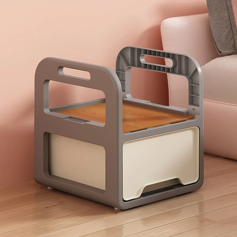 Modern Minimalist Rectangular PP Movable Detachable Storage Cabinet 2/3/4-Tier For Living Room