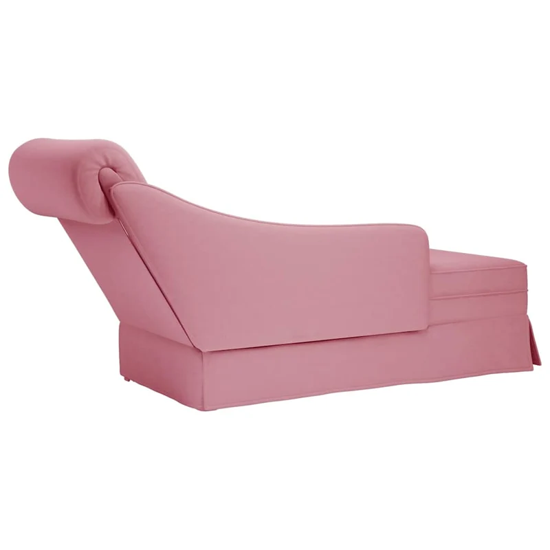 Chaise lounge c/ reforço/apoio de braços direito veludo rosa
