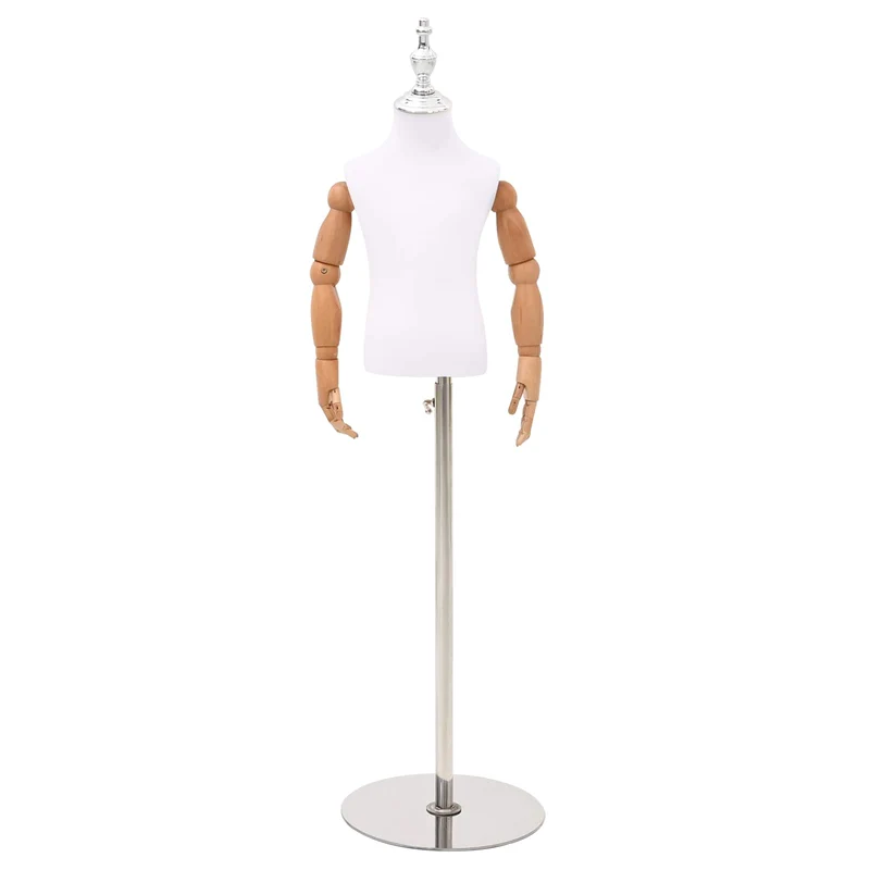 Mannequin Ajustável de 120-157 cm com Base Unisexo PP Branco