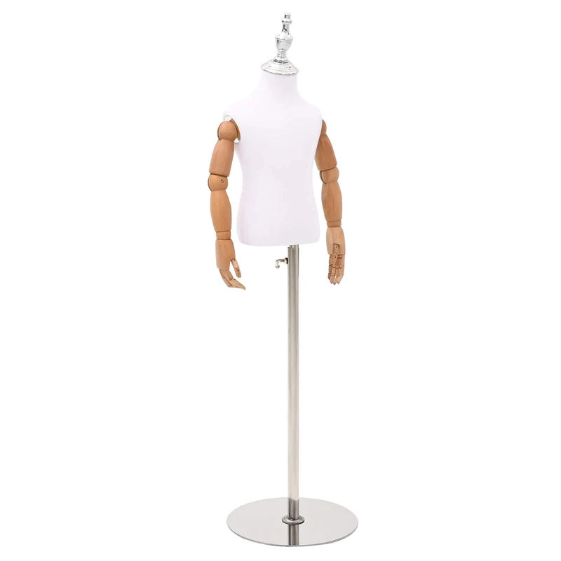 Mannequin Ajustável de 120-157 cm com Base Unisexo PP Branco