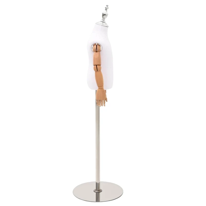 Mannequin Ajustável de 120-157 cm com Base Unisexo PP Branco