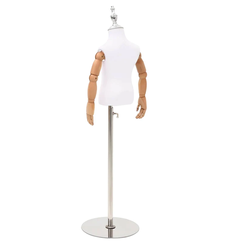 Mannequin Ajustável de 120-157 cm com Base Unisexo PP Branco