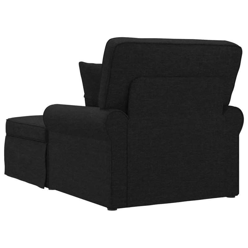 Chaise Lounge com Saia 3 unid. Preto tecido 91 x 157 x 91 cm