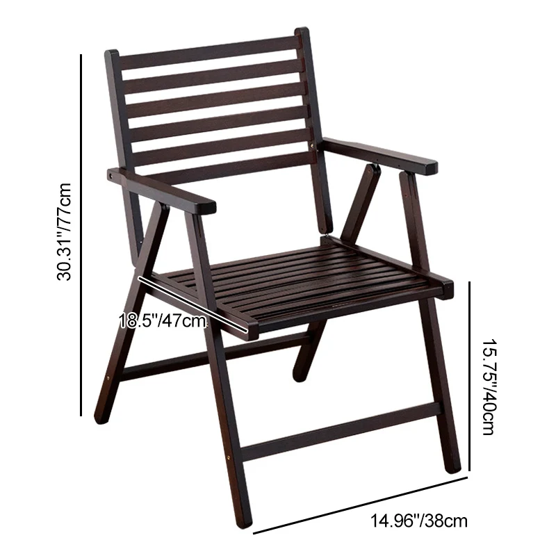 Modern Minimalist Bamboo Rectangular Lounge Chair Foldable Armrest For Outdoor Garden