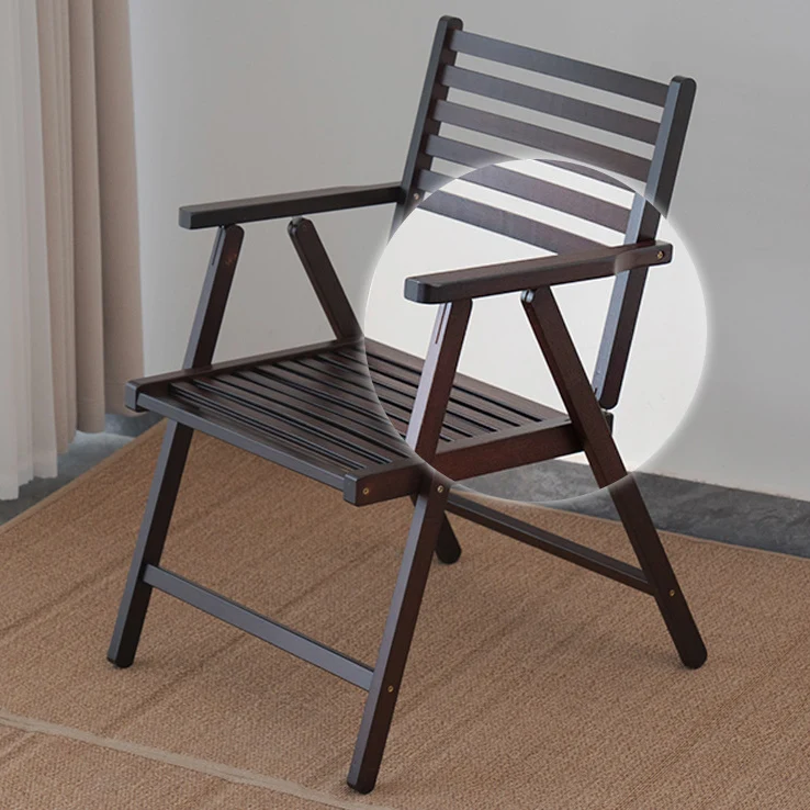 Modern Minimalist Bamboo Rectangular Lounge Chair Foldable Armrest For Outdoor Garden