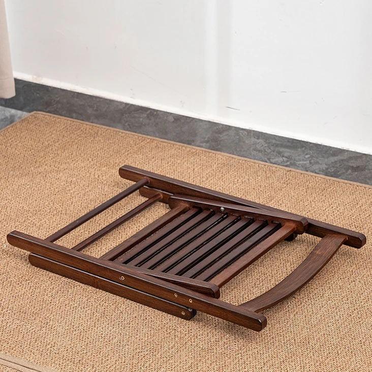 Modern Minimalist Bamboo Rectangular Lounge Chair Foldable Armrest For Outdoor Garden