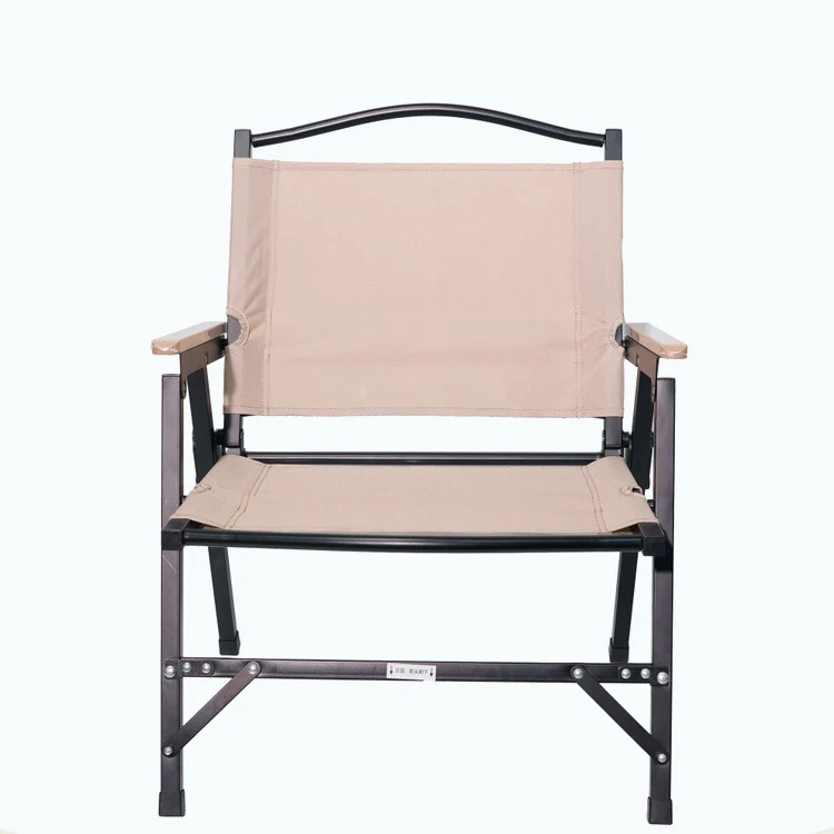 Modern Minimalist Oxford Cloth & Carbon Steel Square Outdoor Chair Foldable Armrest For Outdoor Camping