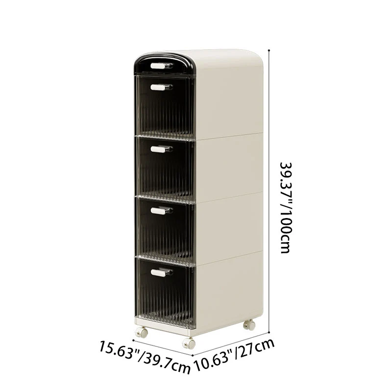 Modern Minimalist PP ABS Rectangular Storage Cabinet 3/4/5-Drawer For Living Room
