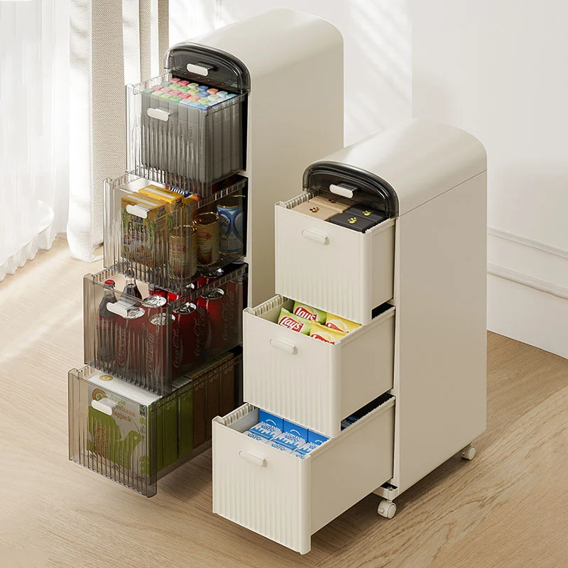 Modern Minimalist PP ABS Rectangular Storage Cabinet 3/4/5-Drawer For Living Room