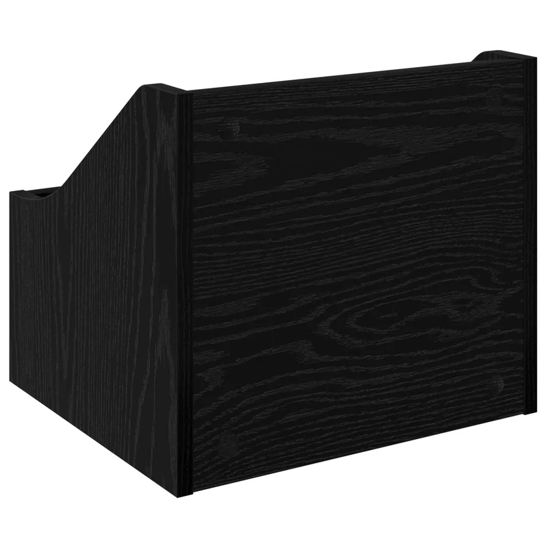 Caixa de Discos LP 2 unid. Carvalho Preto 37 x 33 x 32 cm