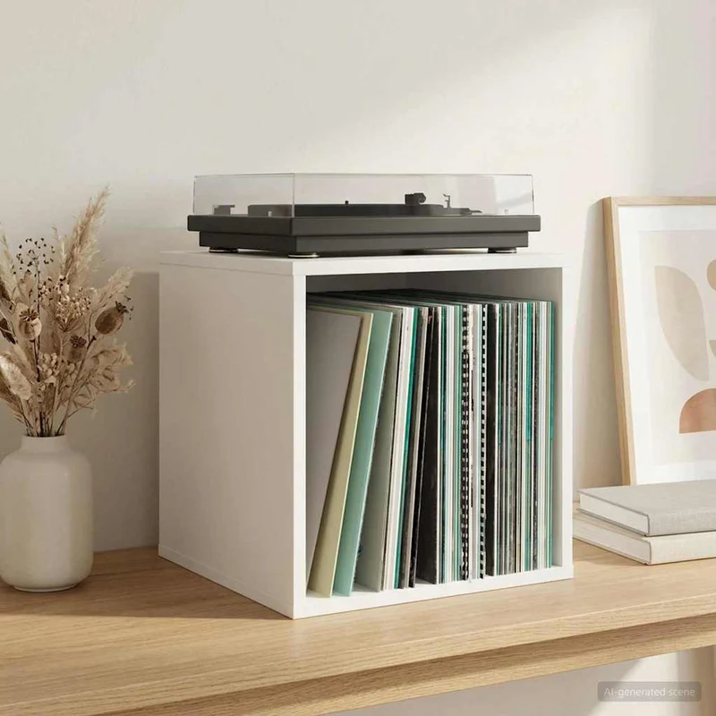 Caixa de Álbum de Vinil 2 unid. Branco 37 x 36,5 x 38 cm