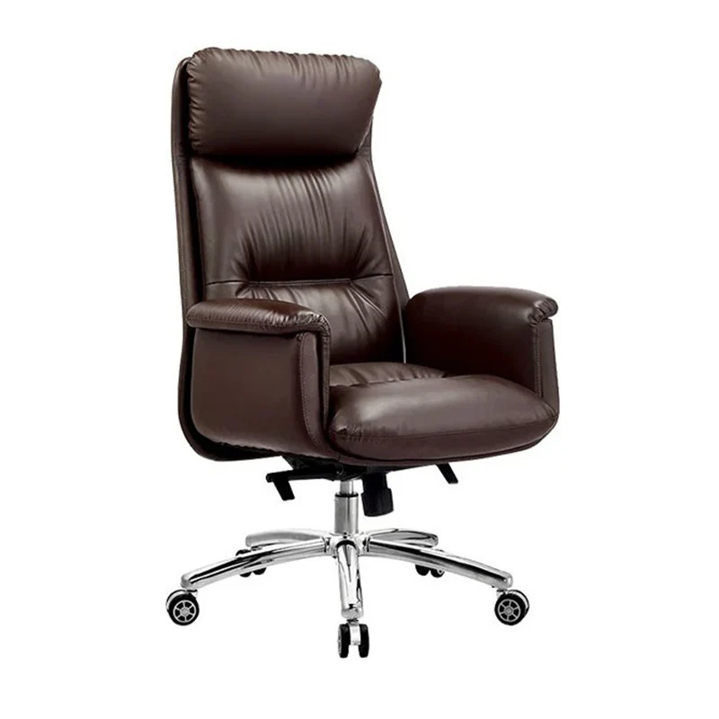 Modern Minimalist Faux Leather Aluminum Alloy Cotton Rectangular Desk Chair Armrest Headrest Reclining For Home Office