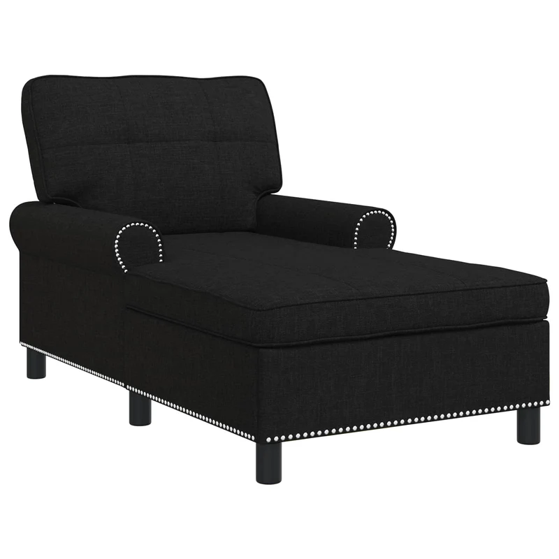 Chaise Lounge Preto tecido 91 x 157 x 91 cm