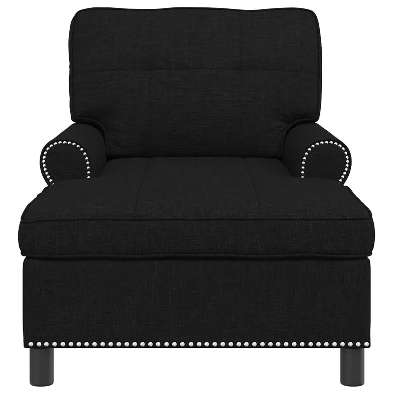 Chaise Lounge Preto tecido 91 x 157 x 91 cm