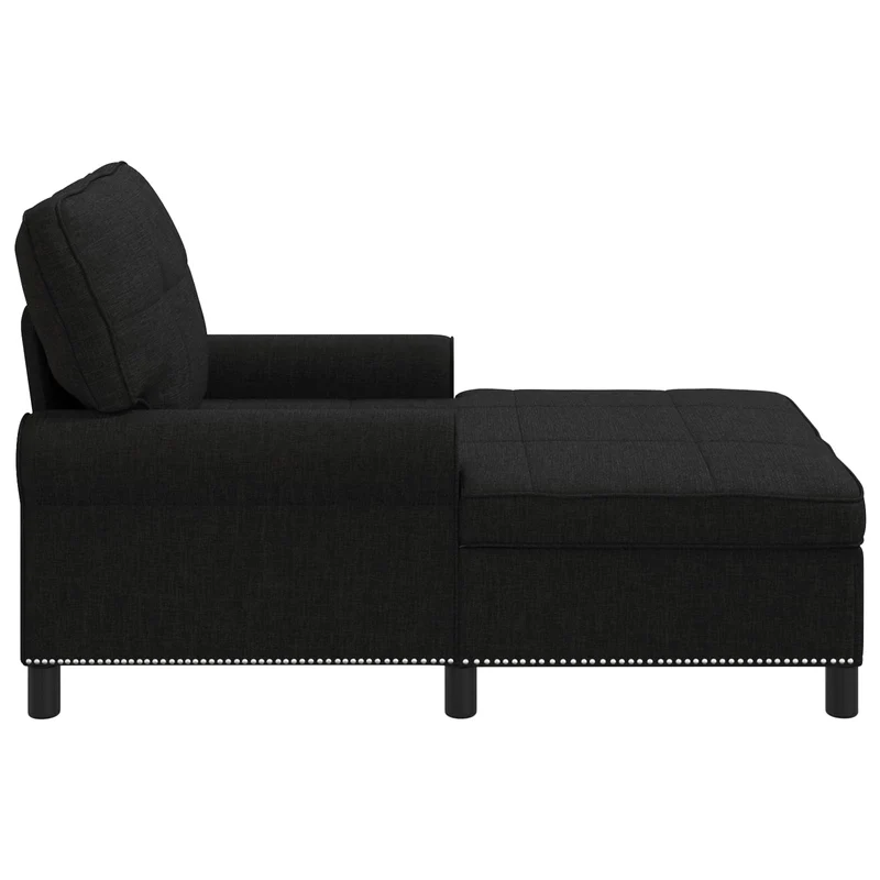 Chaise Lounge Preto tecido 91 x 157 x 91 cm