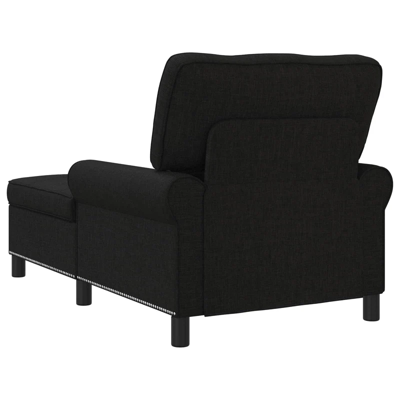 Chaise Lounge Preto tecido 91 x 157 x 91 cm