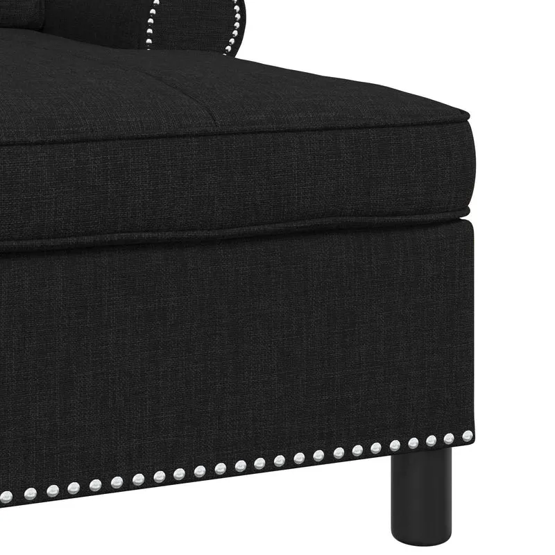 Chaise Lounge Preto tecido 91 x 157 x 91 cm