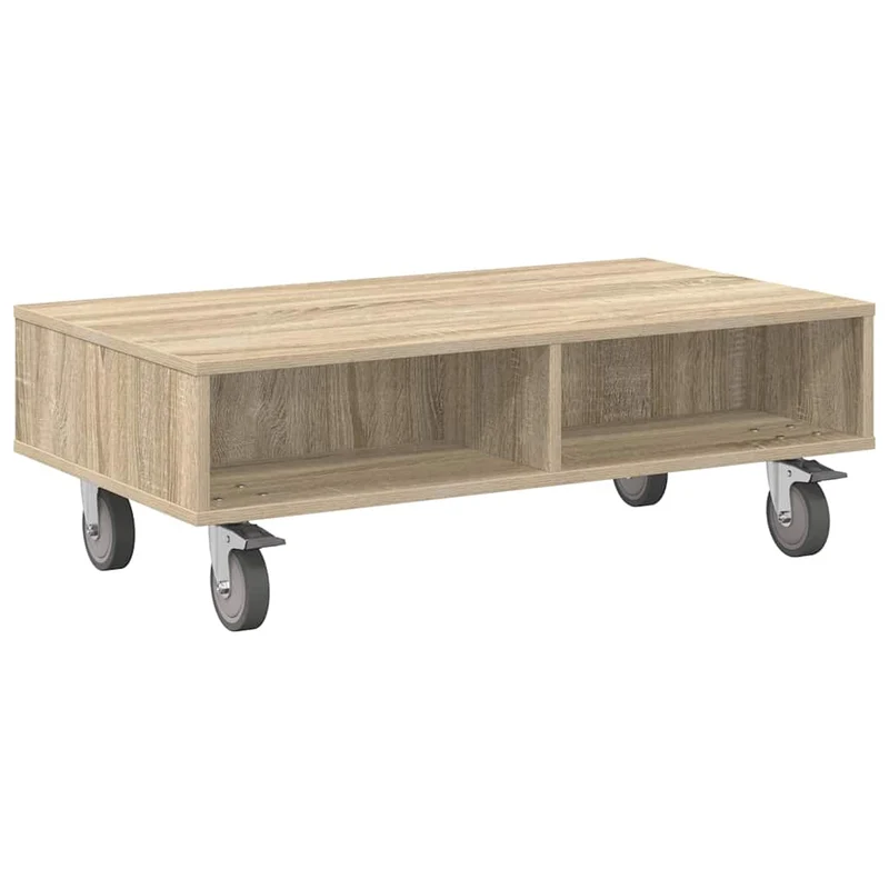 Mesa Lateral com Rodas Carvalho Sonoma 90 x 50 x 30 cm