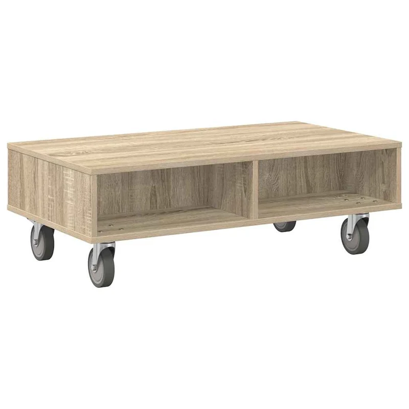 Mesa Lateral com Rodas Carvalho Sonoma 90 x 50 x 30 cm