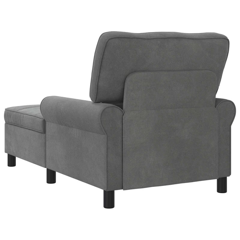 Chaise Lounge com almofada Cinzento Escuro 91 x 157 x 91 cm Veludo