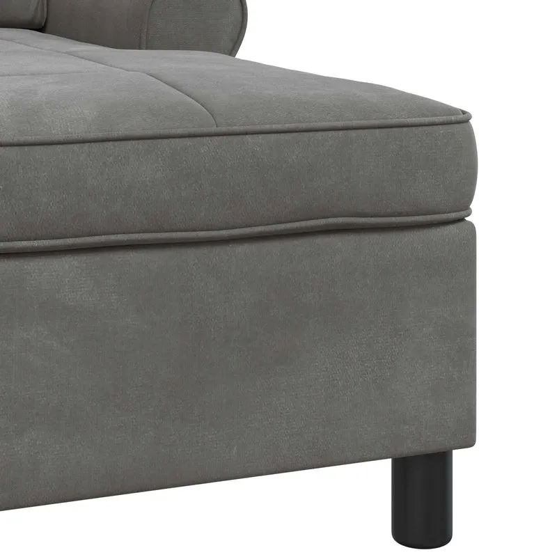 Chaise Lounge com almofada Cinzento Escuro 91 x 157 x 91 cm Veludo